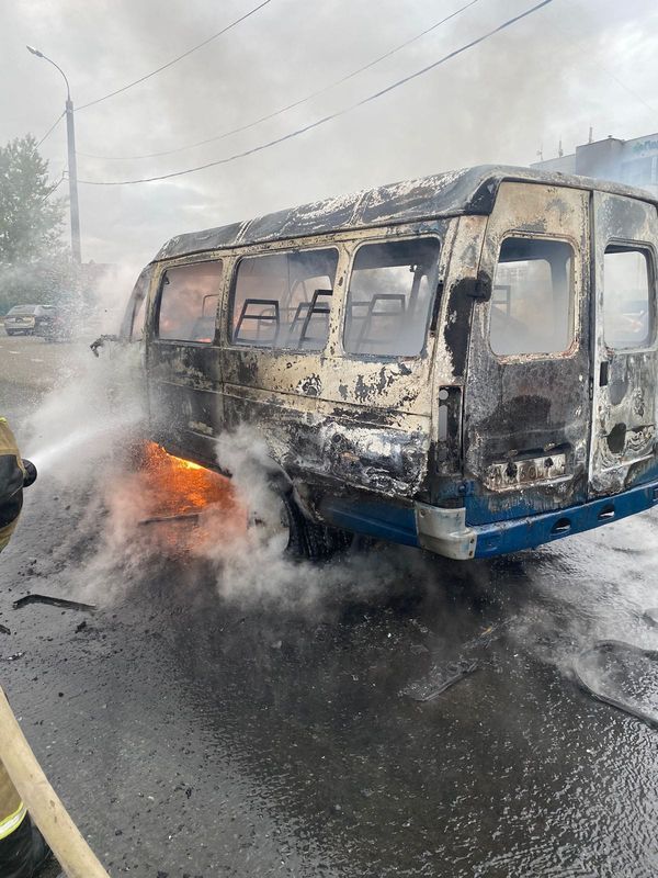В Татарстане на ходу сгорела пассажирская «Газель»