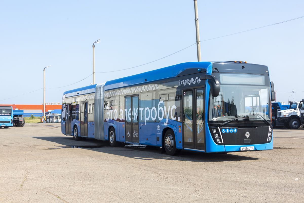 Сочлененный электробус «КАМАЗ» тестируют на маршрутах Москвы