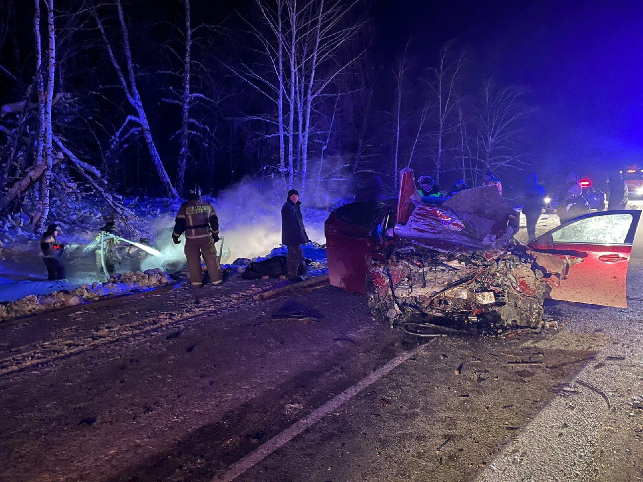 В Татарстане водитель сгорел в машине после ДТП