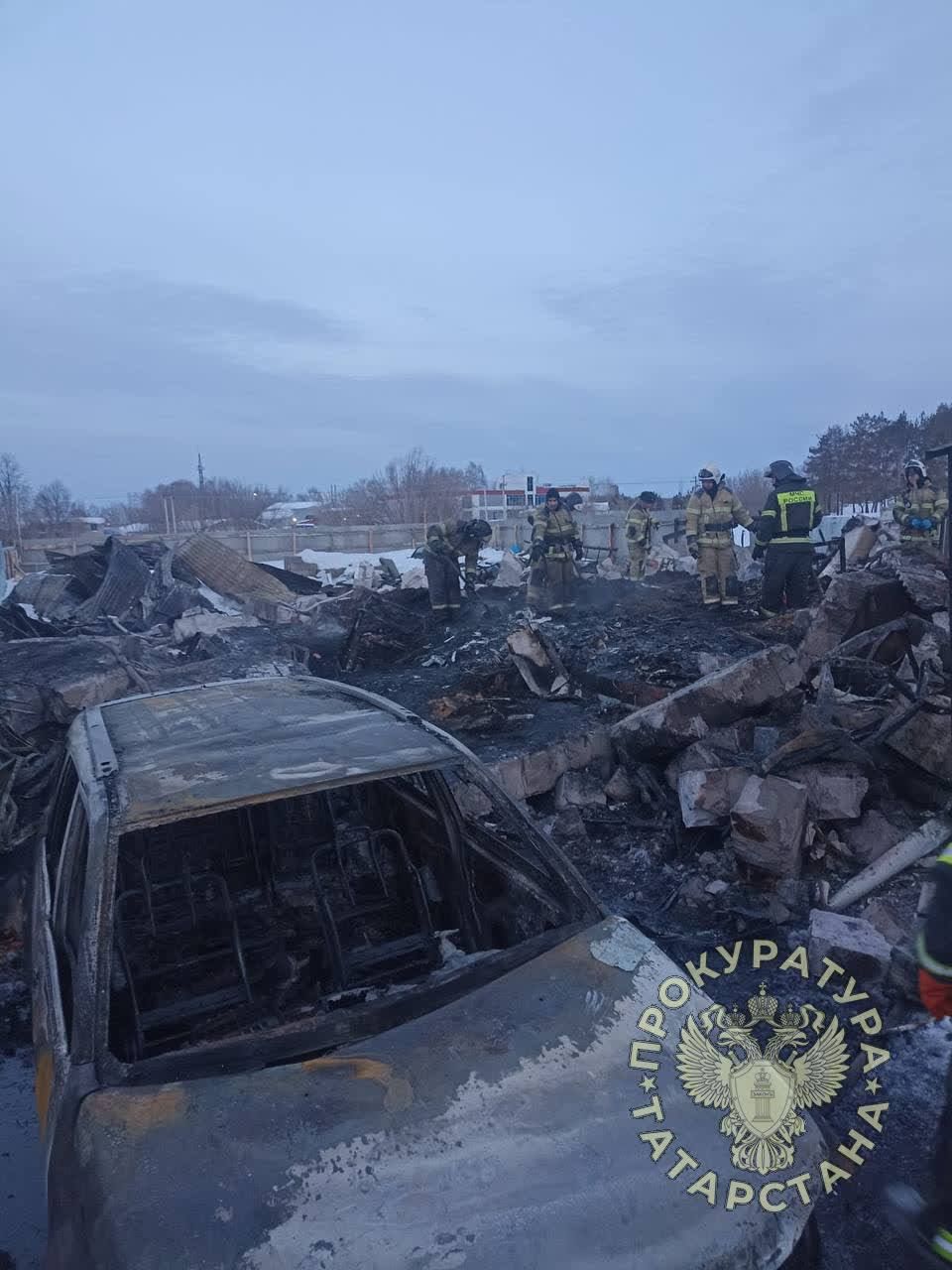 Прокуратура Елабуги опубликовала фото пепелища на месте дома многодетной  семьи