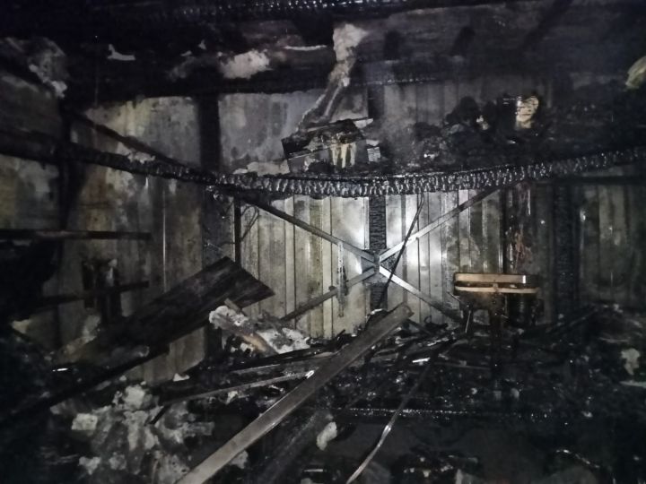 Огонь уничтожил надворные постройки в поселке Азьмушкино возле Челнов