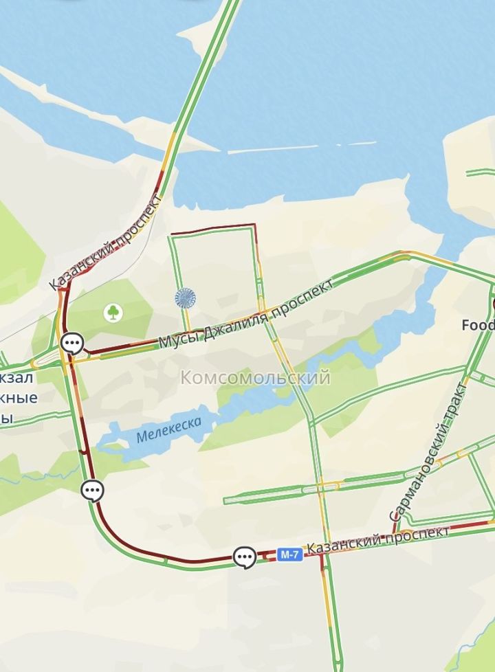 Из-за погодных ограничений на выезде из Челнов собралась гигантская пробка