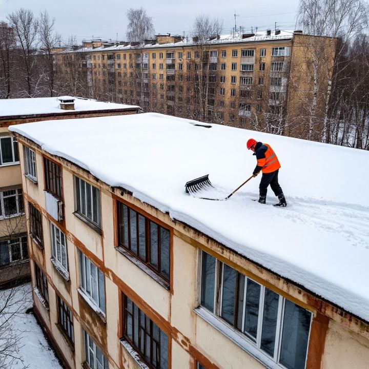 Выводят на крыши сантехников: альпинист рассказал, как чистят крыши в Челнах