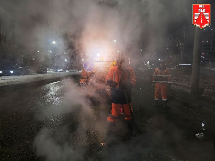 В Челнах провели аварийный ямочный ремонт на проспекте Раиса Беляева