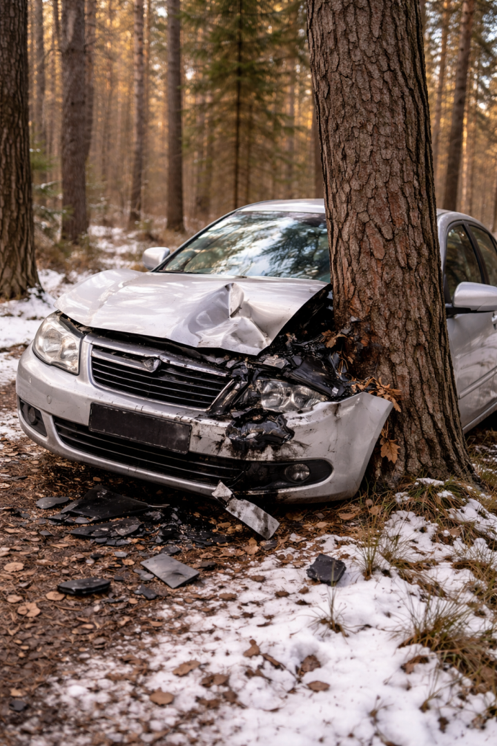 Возле Челнов 85-летний водитель врезался в дерево