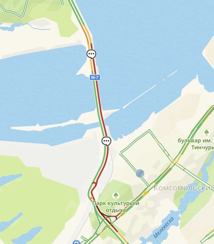 В Челнах из-за ДТП на мосту через Каму заблокирован выезд в сторону Казани