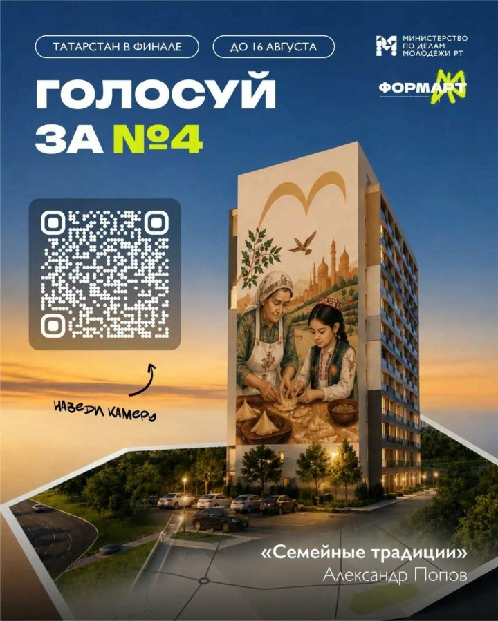 Жители Татарстана могут проголосовать за челнинский мурал «Семейные традиции»